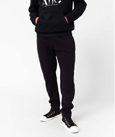 GEMO Pantalon homme en maille à poches zippées et taille élastiquée noir standard