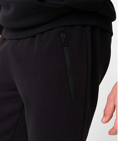pantalon homme en maille a poches zippees et taille elastiquee noirI607101_2
