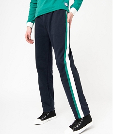 GEMO Pantalon de jogging homme coupe droite à rayures colorées - Camps United vert chine