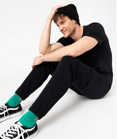 GEMO Pantalon de jogging homme molletonné noir standard