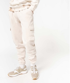 GEMO Pantalon de jogging homme molletonné blanc chine