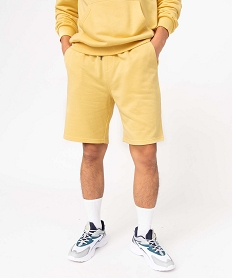 GEMO Bermuda en maille avec ceinture ajustable homme jaune standard