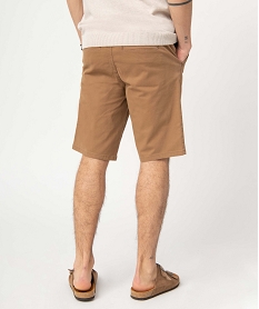 bermuda homme coupe chino a taille elastiquee brunI608901_3