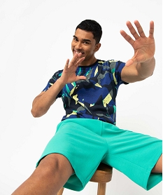 GEMO Bermuda homme en maille côtelée vert standard
