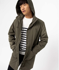 parka homme a capuche en matiere deperlante vertI610901_1