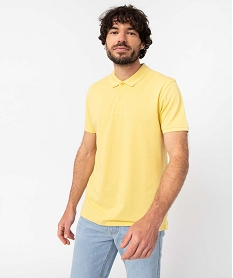GEMO Polo à manches courtes en maille piquée homme jaune standard