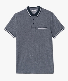 GEMO Polo homme à manches courtes et petit motif Bleu