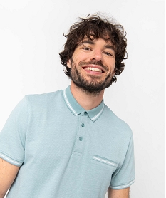 GEMO Polo homme à manches courtes et petit motif Gris