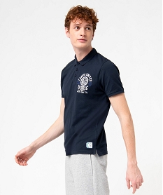 GEMO Polo homme en maille piquée à broderie - Camps United Bleu