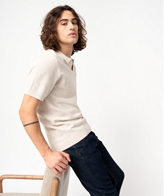 GEMO Polo homme à manches courtes en maille piquée Beige