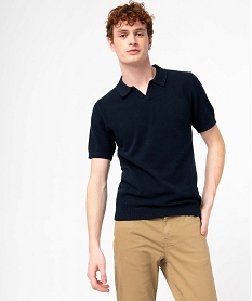 GEMO Polo homme à manches courtes en maille piquée Bleu