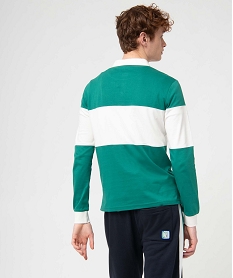 polo homme a manches longues bicolore - camps united vert polosI613001_3