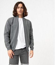 GEMO Gilet à fermeture zippée et col montant homme gris standard