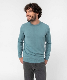 GEMO Pull à col rond en coton homme Gris