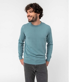 pull homme a col rond en coton bleuI613601_1