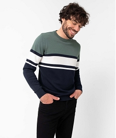 pull homme a rayures fantaisie bleuI614101_1