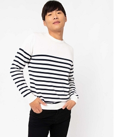 pull homme a rayures blancI614301_2