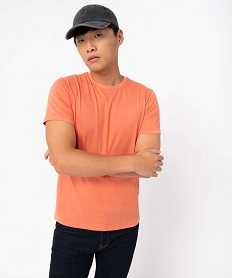 GEMO Tee-shirt à manches courtes et col rond homme orange standard
