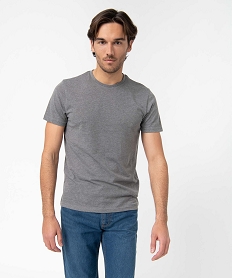 GEMO Tee-shirt à manches courtes et col rond homme gris standard