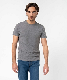 GEMO Tee-shirt à manches courtes et col rond homme Gris