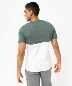 tee-shirt homme bicolore a manches courtes vert tee-shirtsI617401_3