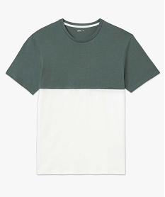 tee-shirt homme bicolore a manches courtes vert tee-shirtsI617401_4