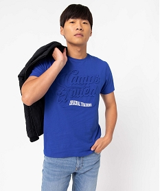 GEMO Tee-shirt homme avec inscription gaufrée - Camps United bleu standard
