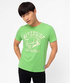 tee-shirt homme a manches courtes avec inscription - camps united vert tee-shirtsI618301_1