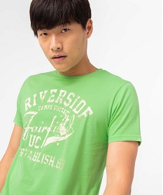 tee-shirt homme a manches courtes avec inscription - camps united vert tee-shirtsI618301_2
