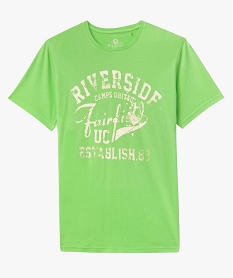 tee-shirt homme a manches courtes avec inscription - camps united vert tee-shirtsI618301_4