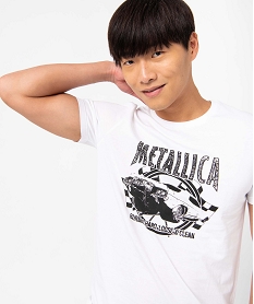 tee-shirt homme avec motif sur lavant - metallica blancI618801_2