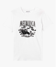 tee-shirt homme avec motif sur lavant - metallica blancI618801_4