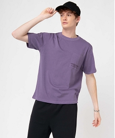 tee-shirt a manches courtes et poche poitrine homme violet tee-shirtsI619001_2
