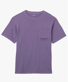 tee-shirt a manches courtes et poche poitrine homme violet tee-shirtsI619001_4