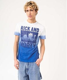 GEMO Tee-shirt homme à manches courtes imprimé - Rick & Morty bleu standard
