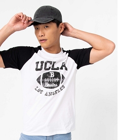 tee-shirt homme a manches courtes contrastantes - ucla blancI619501_2