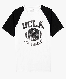 tee-shirt homme a manches courtes contrastantes - ucla blancI619501_4