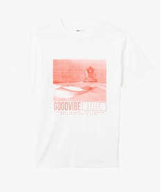 tee-shirt homme a manches courtes motif plage californienne beigeI620801_4