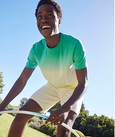 GEMO Tee-shirt homme à manches courtes tie-and-dye coloris unique Vert