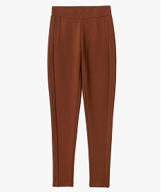 leggings femme en maille epaisse avec surpiqure fantaisie marron standard leggings et jeggingsI623301_4