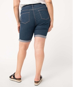 bermuda en jean femme grande taille a revers bleu shortsI624201_3
