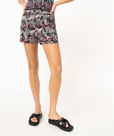 GEMO Short femme fluide à motifs feuillage Imprimé