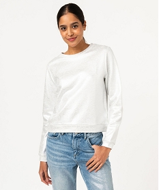 GEMO Sweat femme molletonné avec inscription - Camps United blanc chine