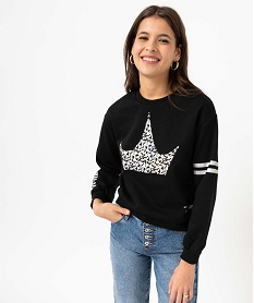 GEMO Sweat en molleton doux motifs irisés femme - Disney Noir