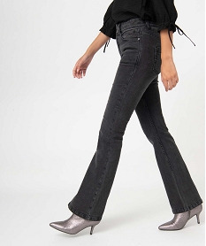 GEMO Jean femme coupe Bootcut taille haute noir vif