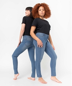 GEMO Jean Slim extensible femme Gris