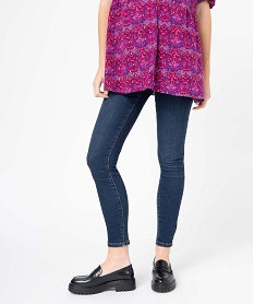 GEMO Jean de grossesse coupe Skinny avec bandeau haut bleu standard