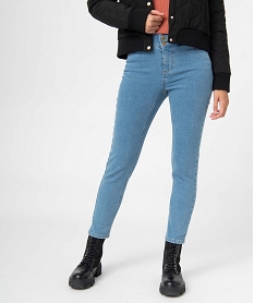 GEMO Jean femme coupe Slim taille haute longueur 78ème blanc vif