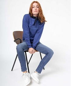 GEMO Jean femme coupe Slim coloris délavé Gris