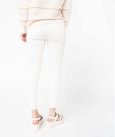 pantalon femme en toile extensible coupe skinny beige skinnyI635001_3